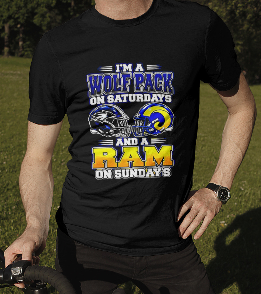I'm A Wolf Pack On Saturdays And A Ram On Sundays Football Fans T-Shirt