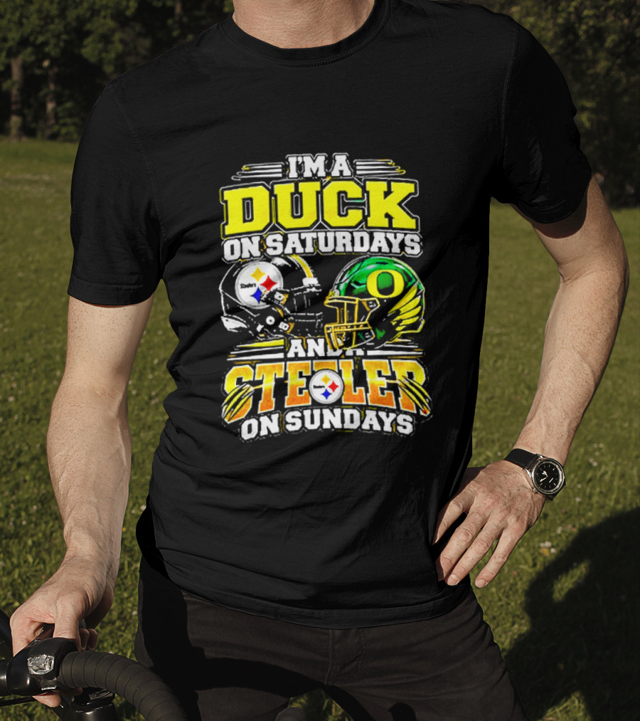 I'm A Duck On Saturdays And A Steeler On Sundays Football Fans T-Shirt