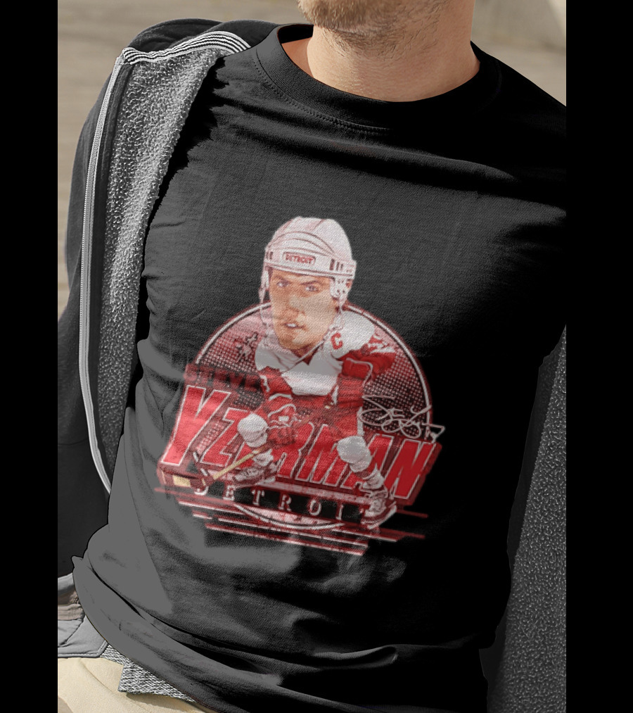 Steve Yzerman Detroit Red Wings Bruce Stark Collection Away Signature T-Shirt