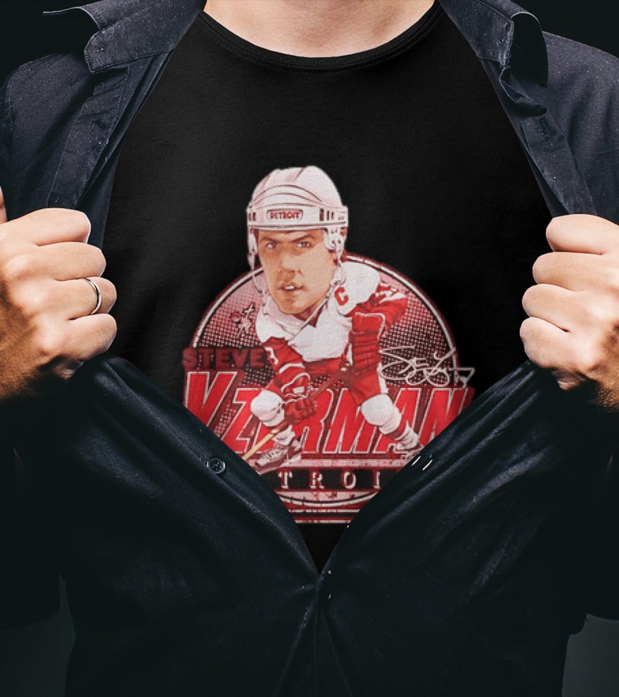 Steve Yzerman Detroit Red Wings Bruce Stark Collection Away Signature T-Shirt