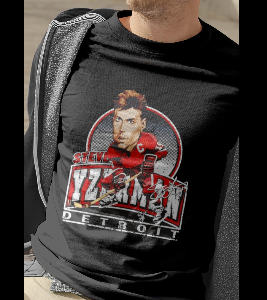 Steve Yzerman Detroit Red Wings Bruce Stark Collection Signature T-Shirt