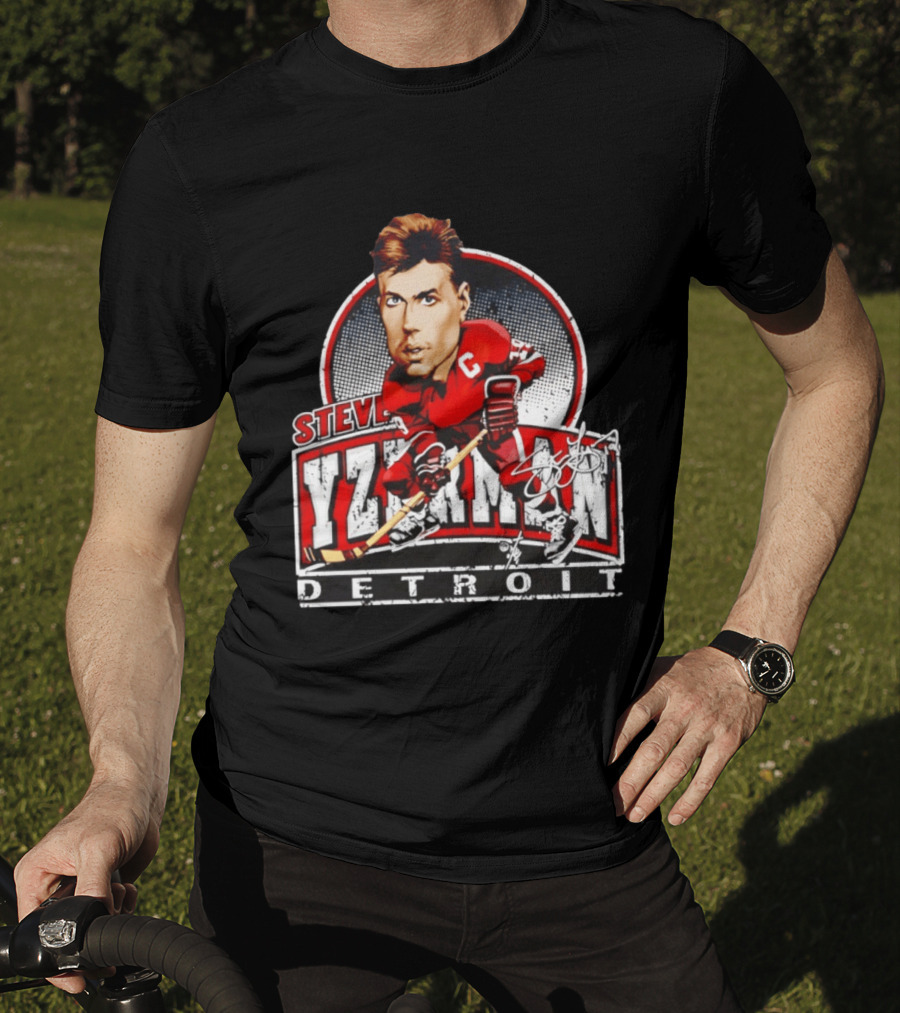 Steve Yzerman Detroit Red Wings Bruce Stark Collection Signature T-Shirt