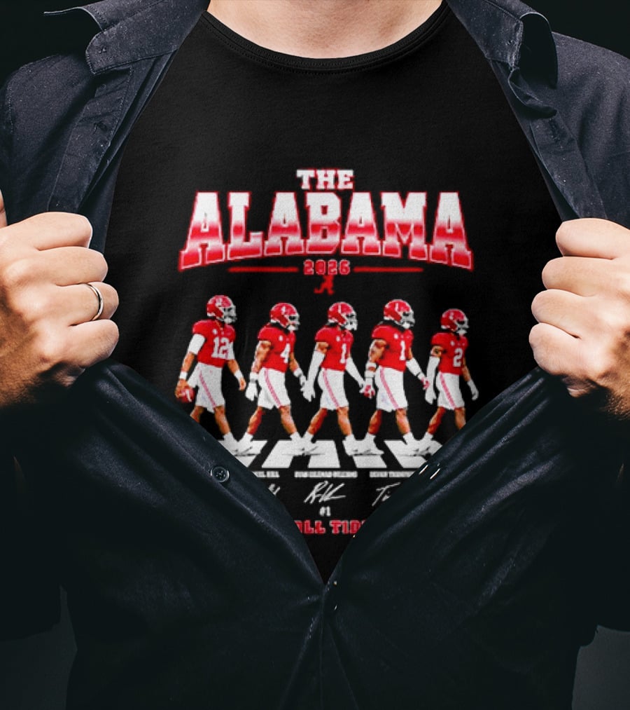 The Alabama Crimson Tide 2026 Roll Tide Football Players And Signatures T-Shirt