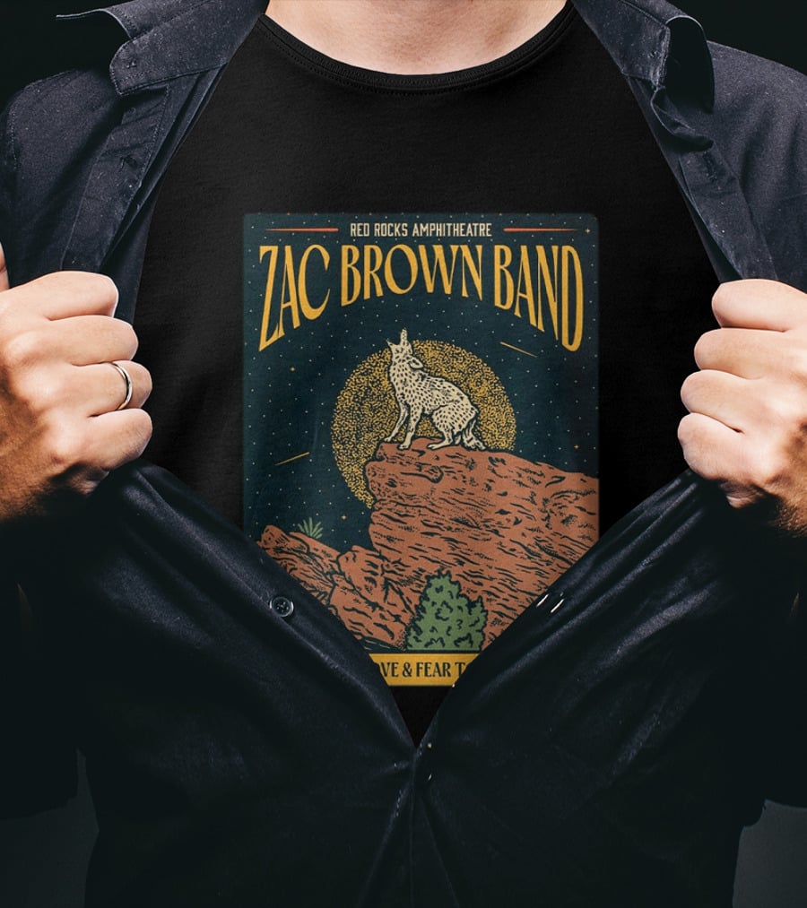 Zac Brown Band Love & Fear Tour Red Rocks Amphitheatre October 20 2026 Morrison CO T-Shirt
