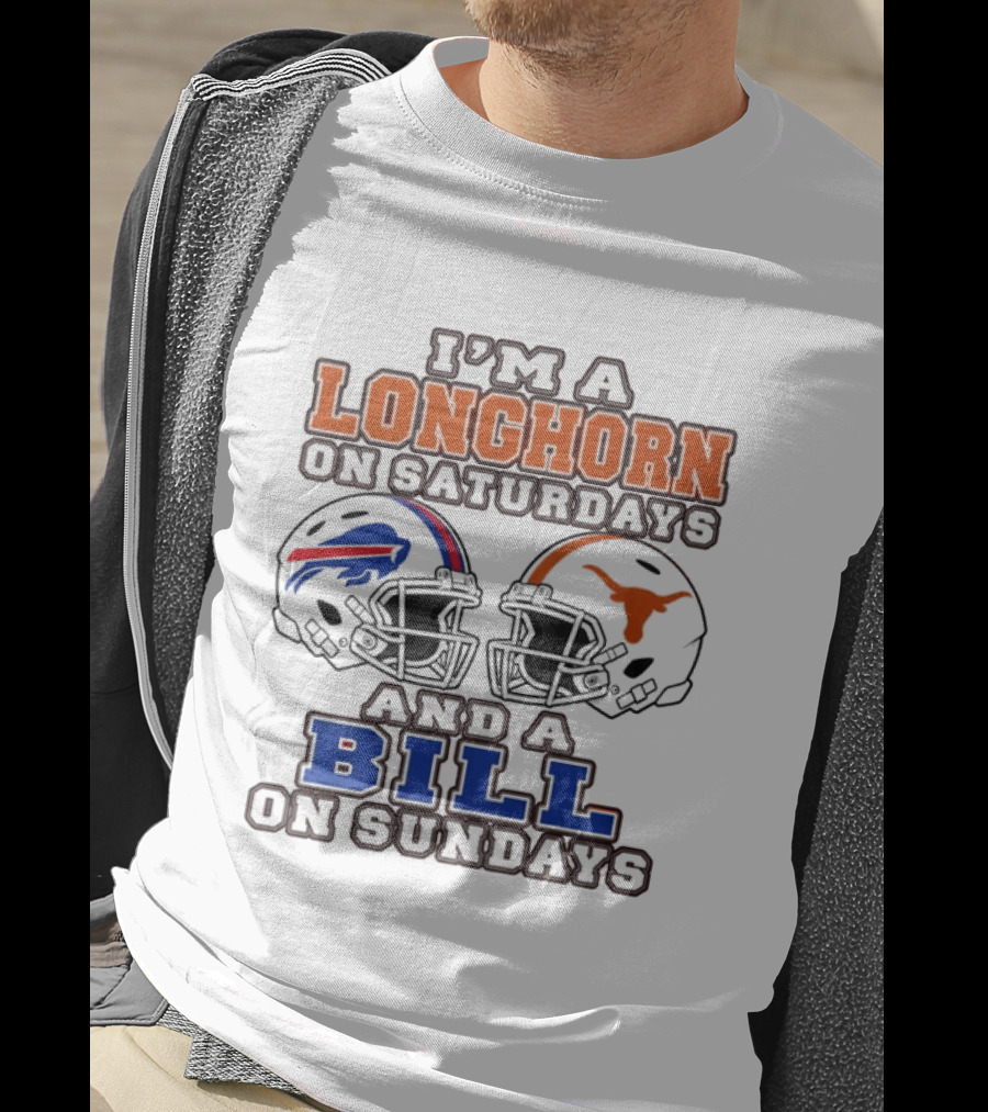 I'm A Longhorn On Saturdays And A Bill On Sundays Helmet 2026 T-Shirt