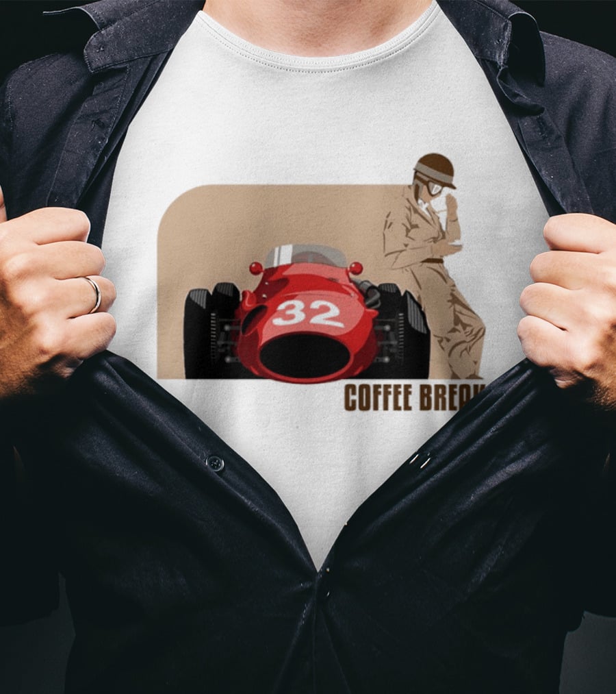 Maserati 250F 32 Vintage Racing Coffee Break T-Shirt