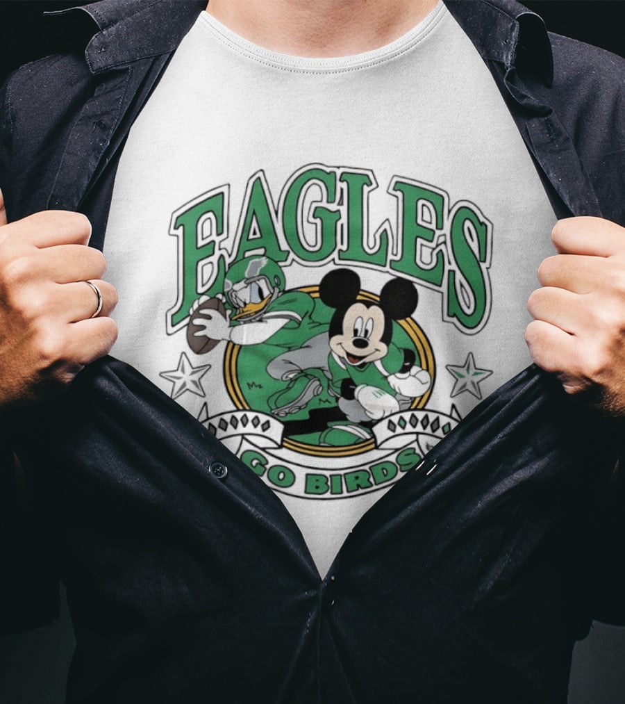 Mickey Mouse Eagles Go Birds Football T-Shirt