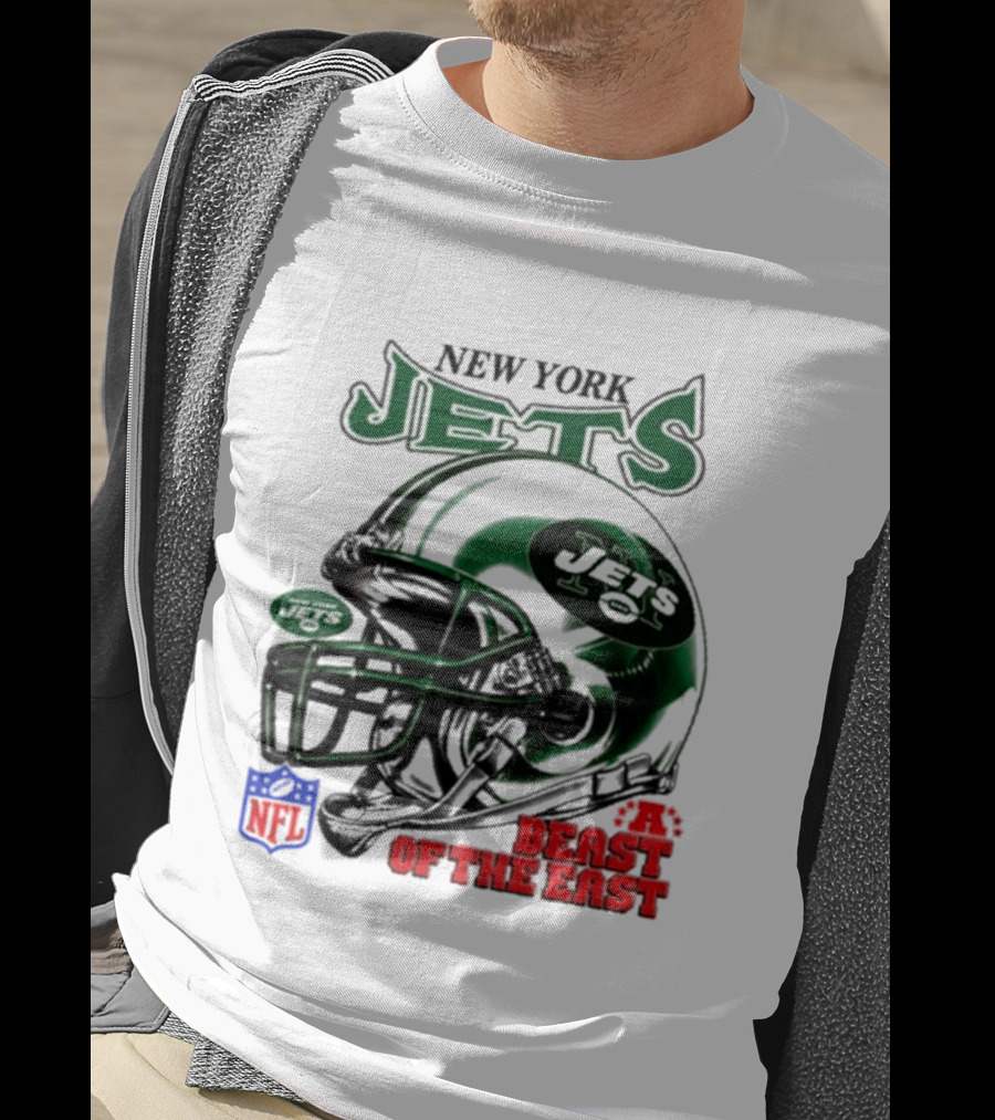 New York Jets Beast Of The East NFL Helmet T-Shirt