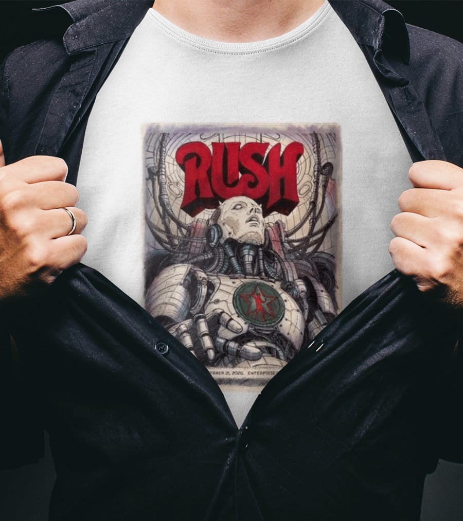 Rush Fifty Something Tour October 21 2026 Enterprise Center St. Louis MO Robot Star T-Shirt