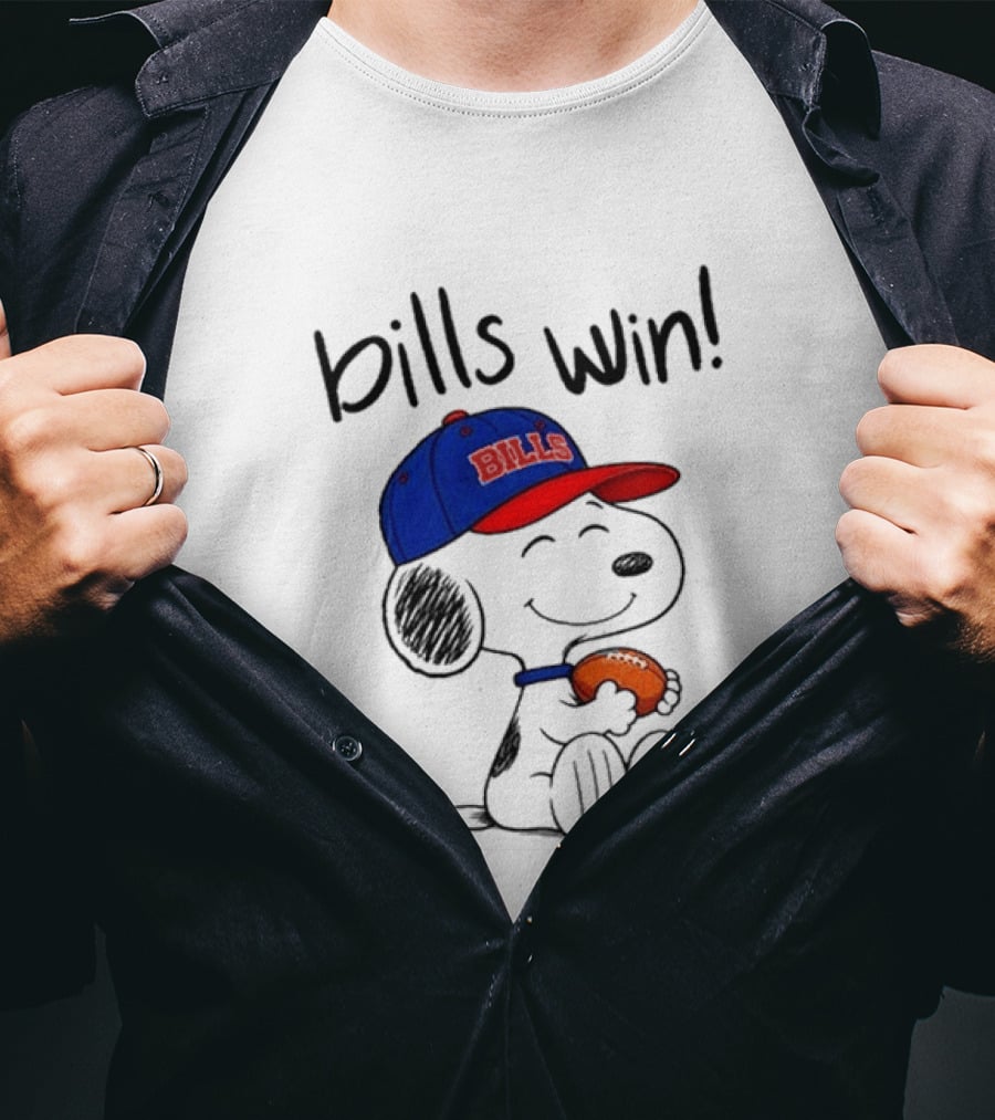 Snoopy Bills Win Buffalo Football Cartoon T-Shirt