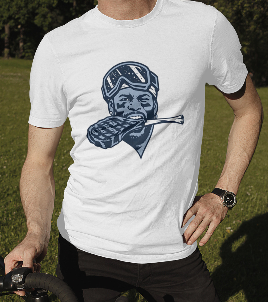 Tampa Bay Rays Yandy Diaz For Tampa Bay Tomahawk Light Blue T-Shirt