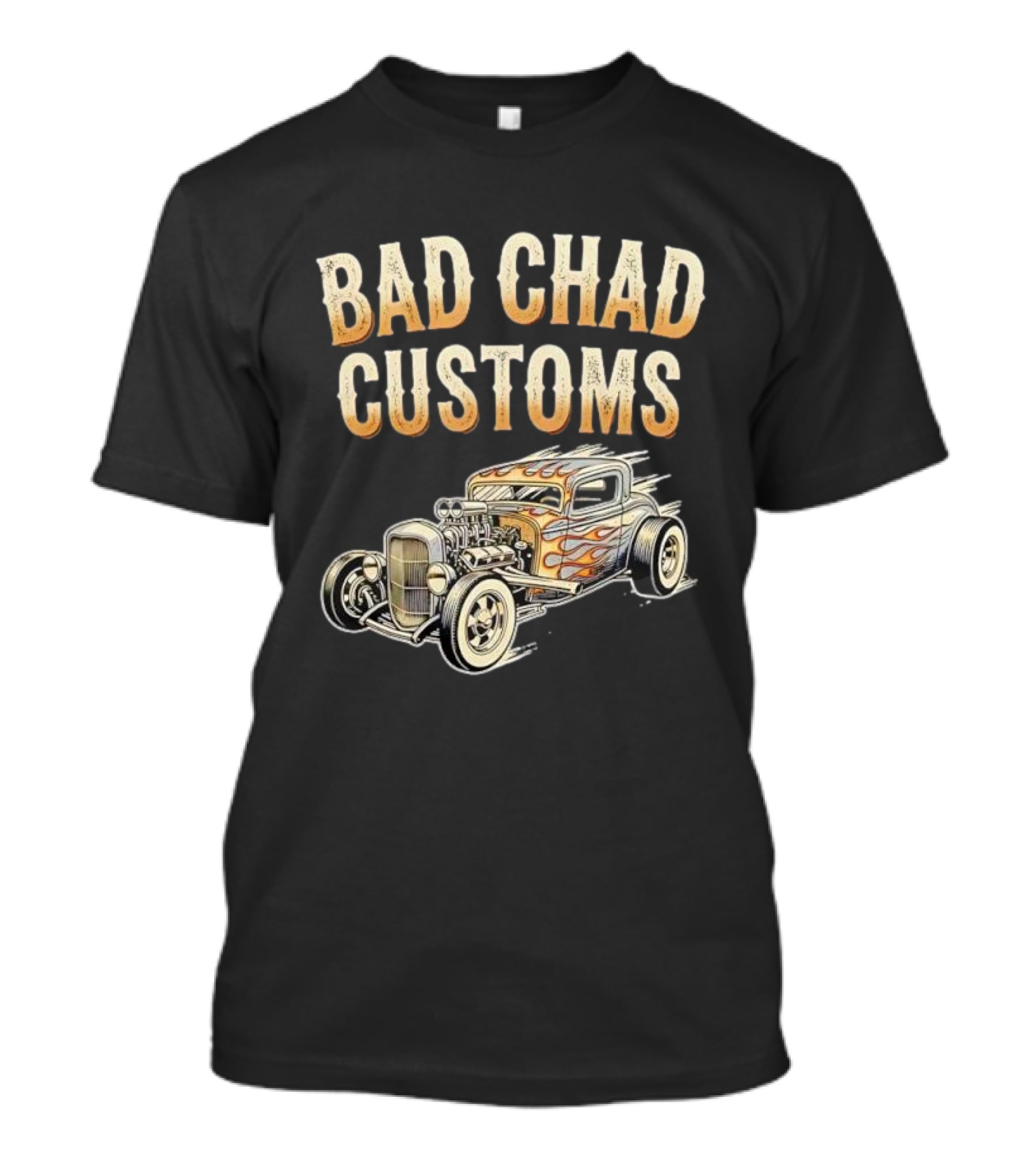 Bad Chad Customs Hot Rod Flames Vintage Car T-Shirt