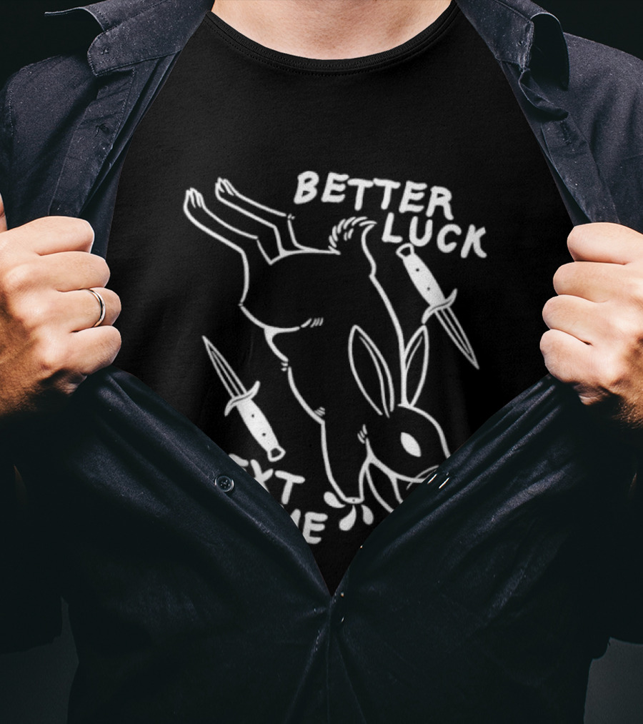 Better Luck Next Time Rabbit With Knives T-Shirt