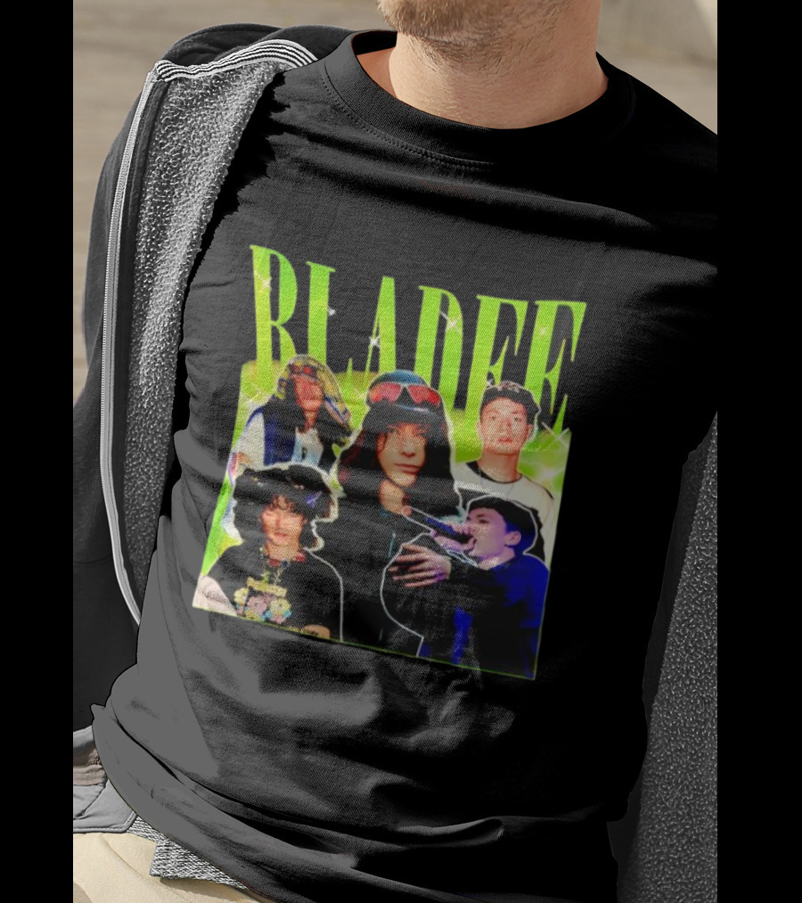 Bladee Members Collage With Neon Highlights T-Shirt
