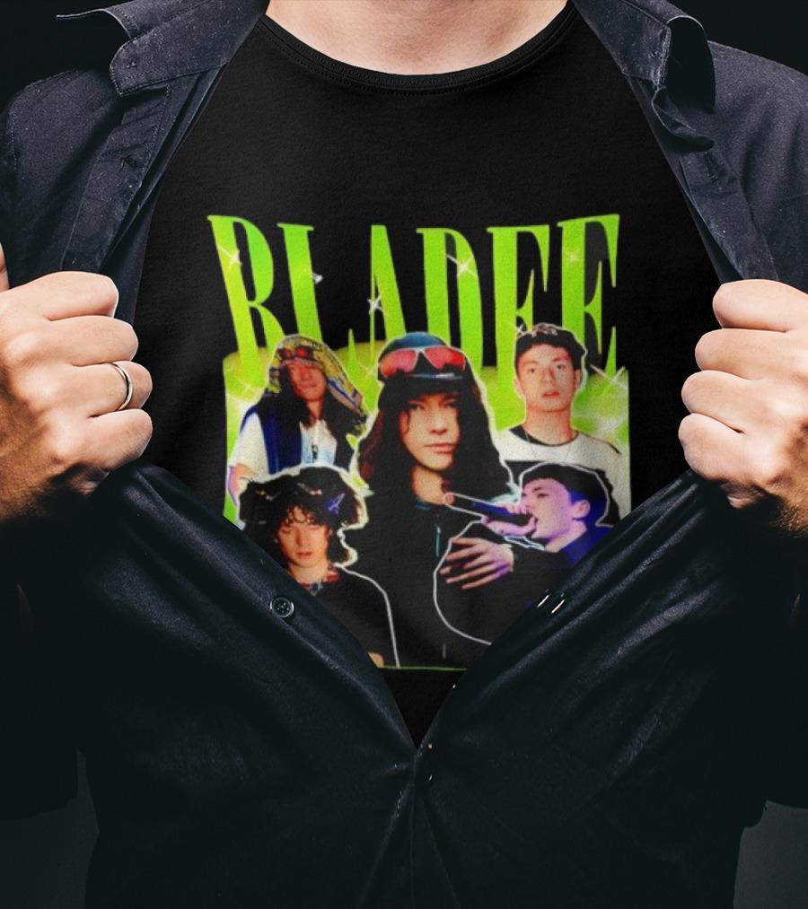 Bladee Members Collage With Neon Highlights T-Shirt