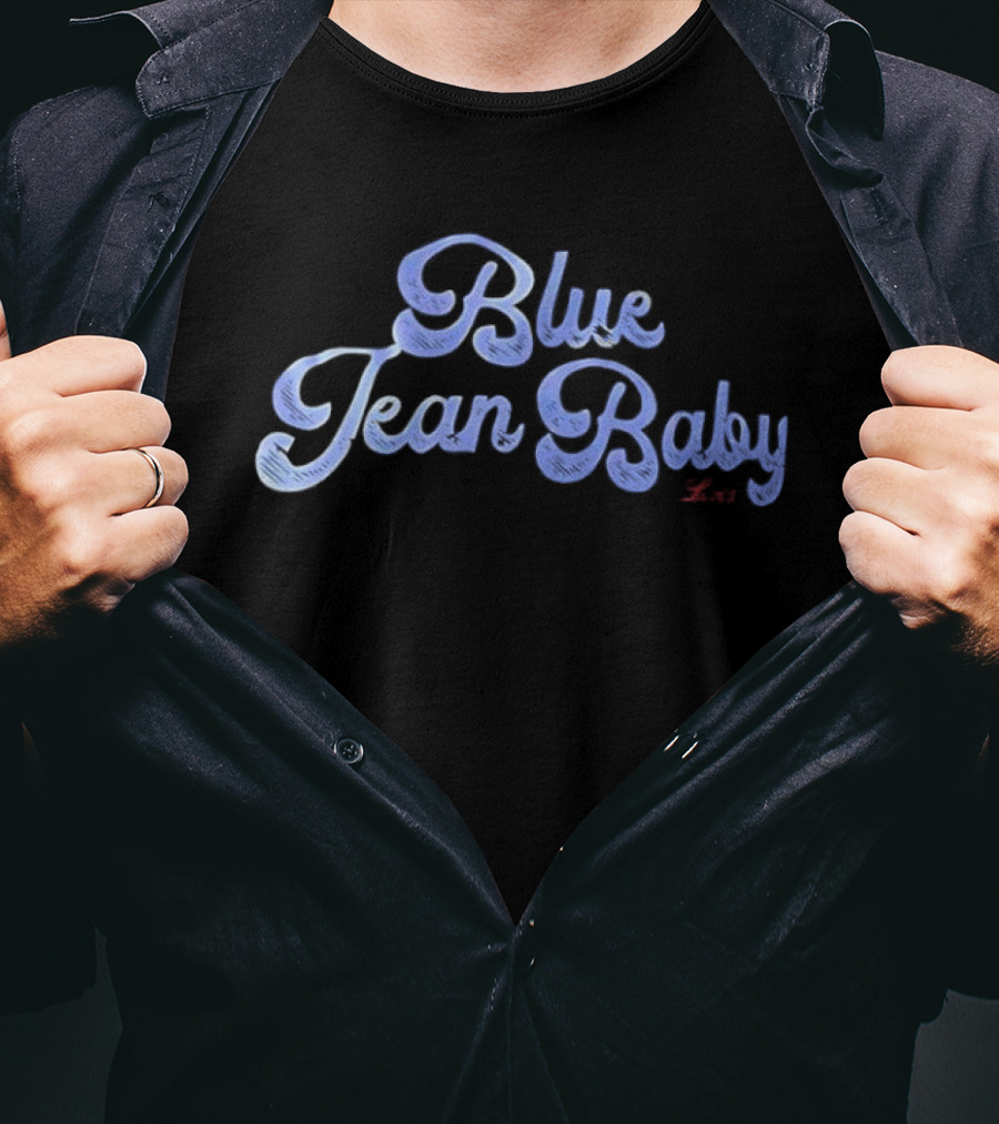Blue Jean Baby Retro Script Denim Lovers T-Shirt