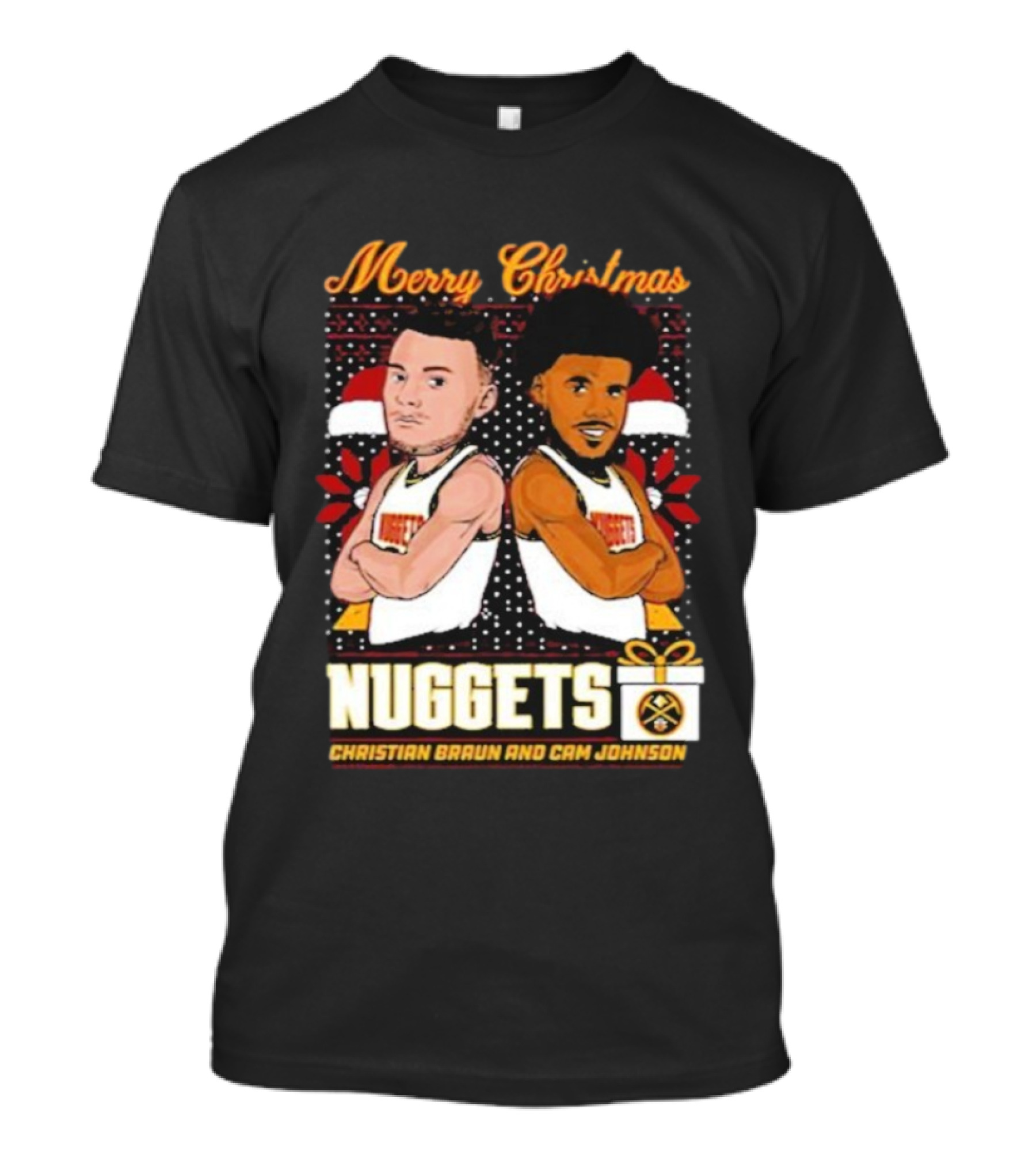 Merry Christmas Nuggets Christian Braun Cam Johnson T-Shirt