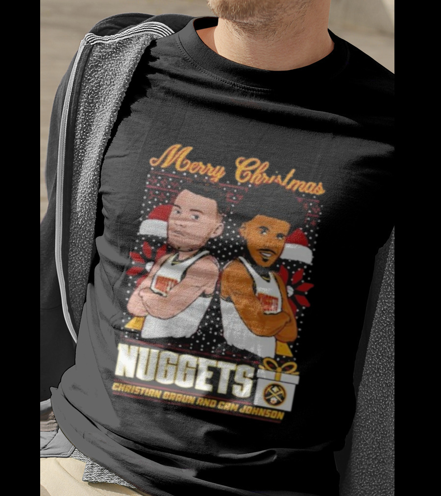 Merry Christmas Nuggets Christian Braun Cam Johnson T-Shirt