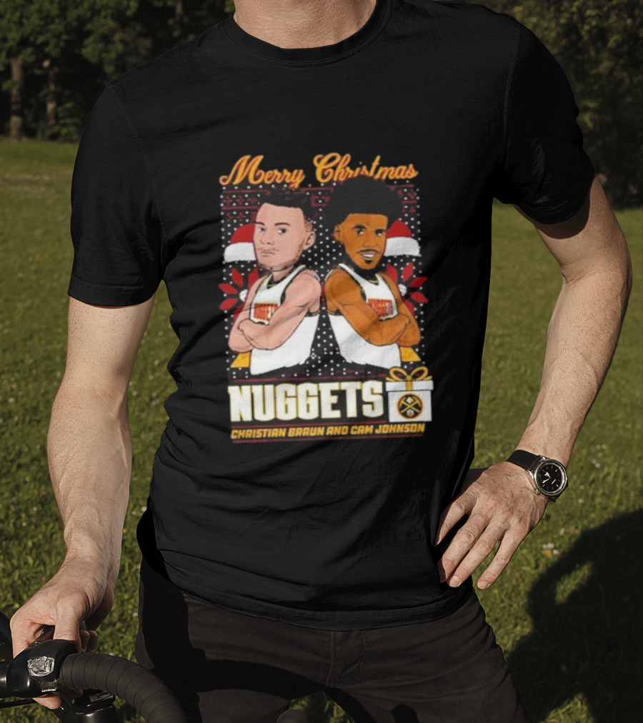 Merry Christmas Nuggets Christian Braun Cam Johnson T-Shirt