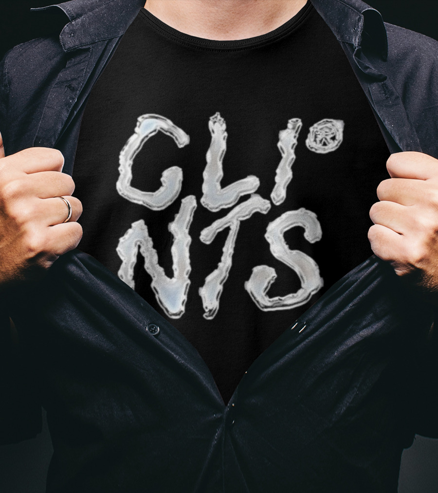 CLINTS Chrome Melting Text T-Shirt