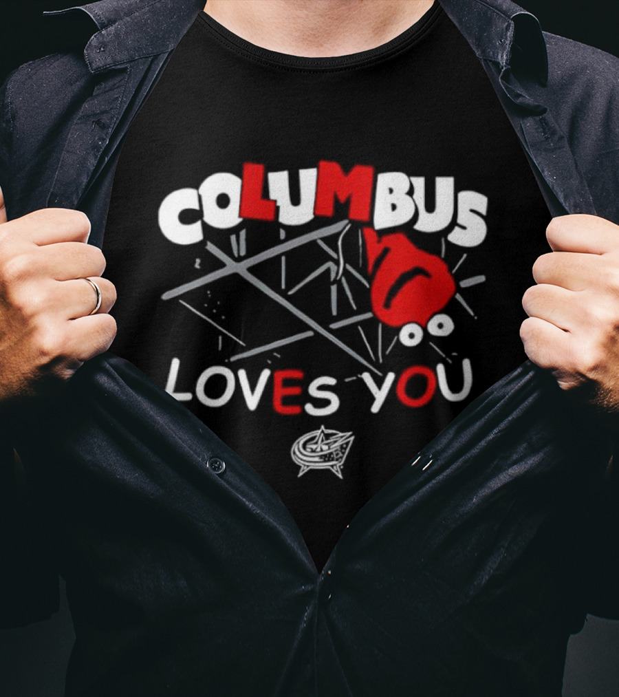 Columbus Blue Jackets Columbus Loves You Hockey Team Fan Gear T-Shirt
