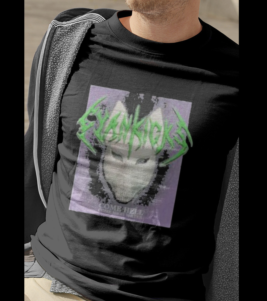 Cyan Kicks Come Hell Come High Water Mask Design T-Shirt