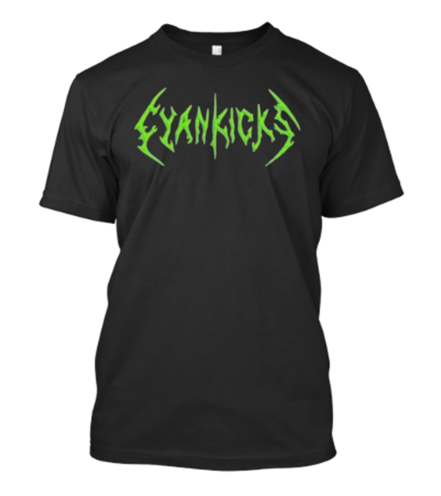Cyan Kicks Come High Water Metal Band Green Spiky Text T-Shirt