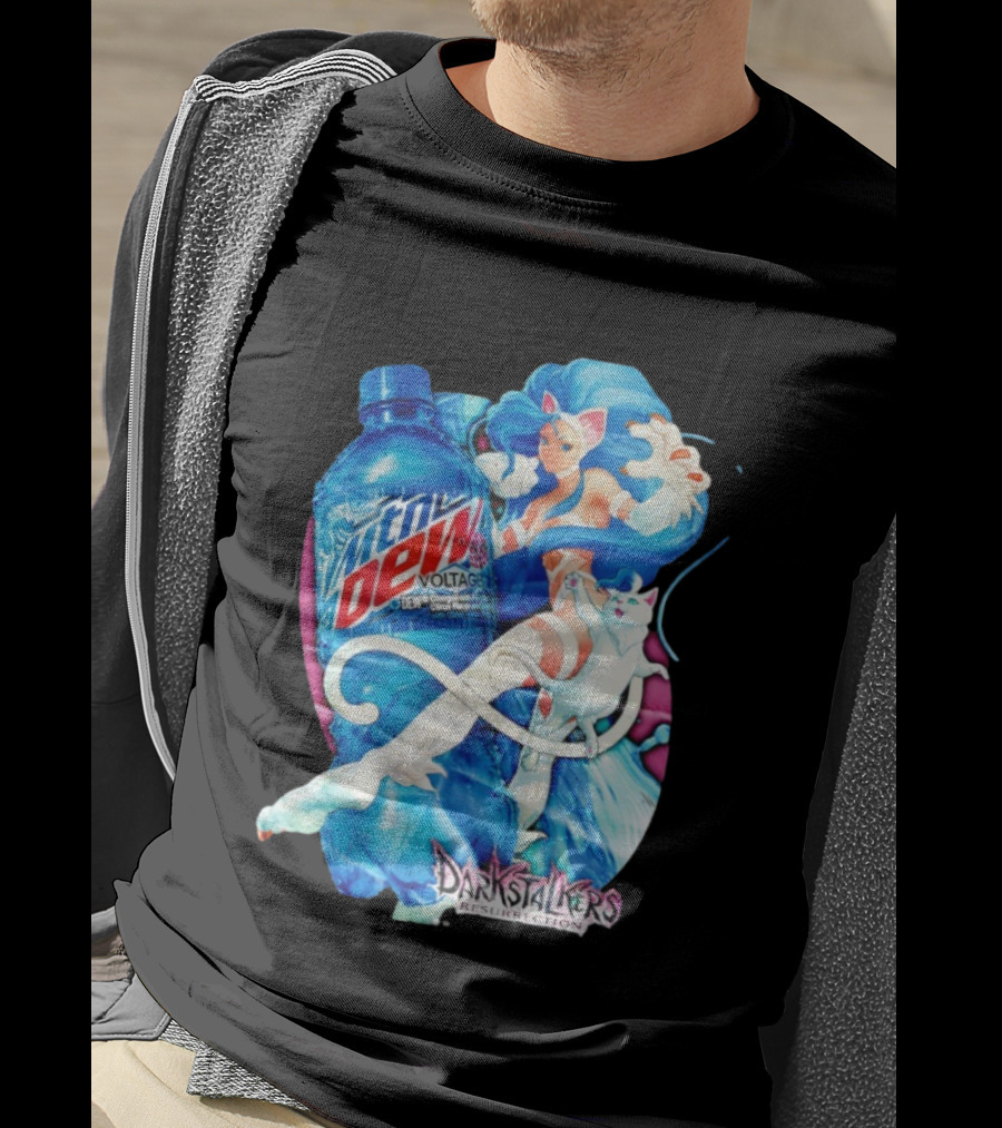 Darkstalkers Resurrection Felicia Mtn Dew Voltage Collaboration T-Shirt