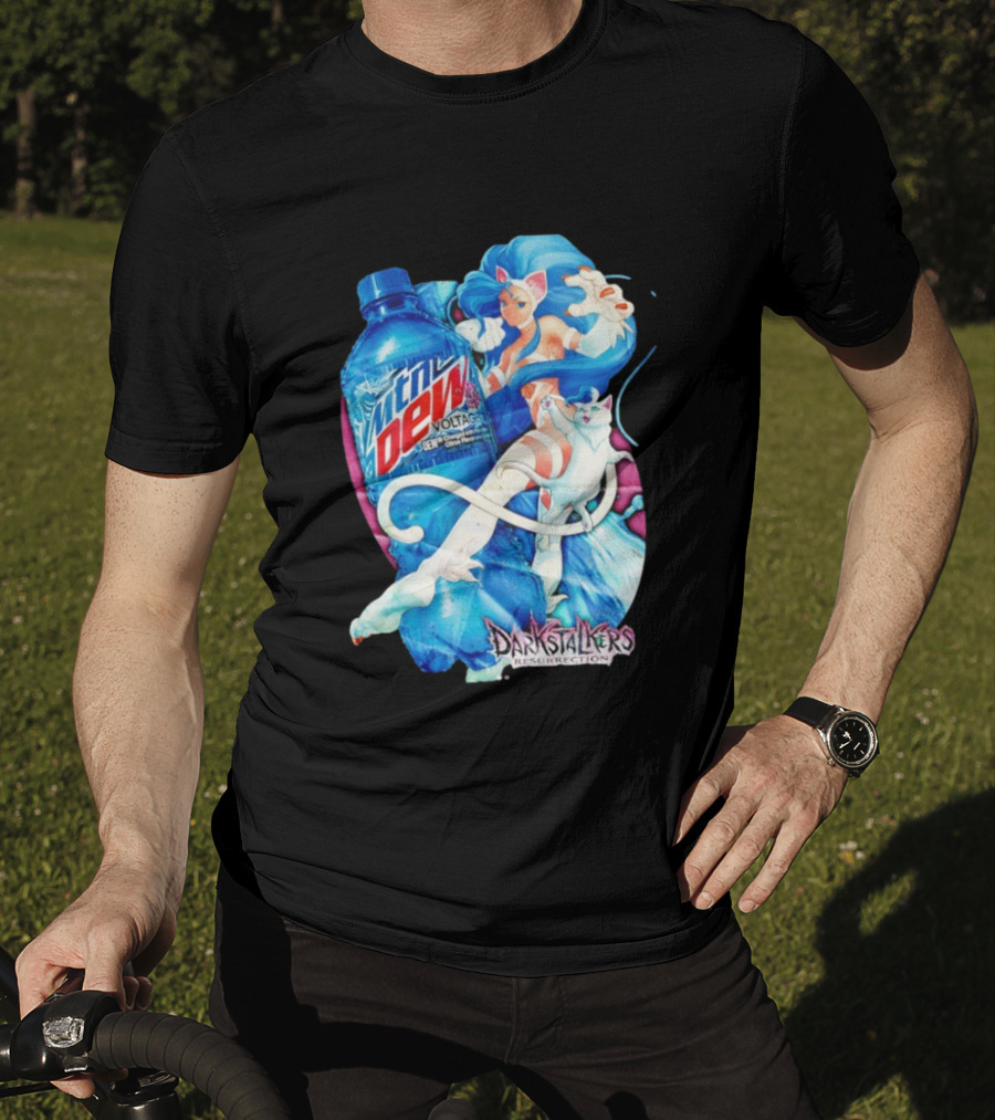 Darkstalkers Resurrection Felicia Mtn Dew Voltage Collaboration T-Shirt