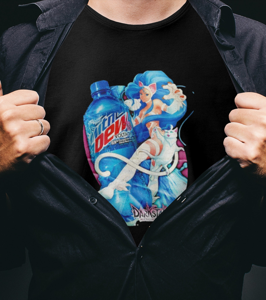 Darkstalkers Resurrection Felicia Mtn Dew Voltage Collaboration T-Shirt