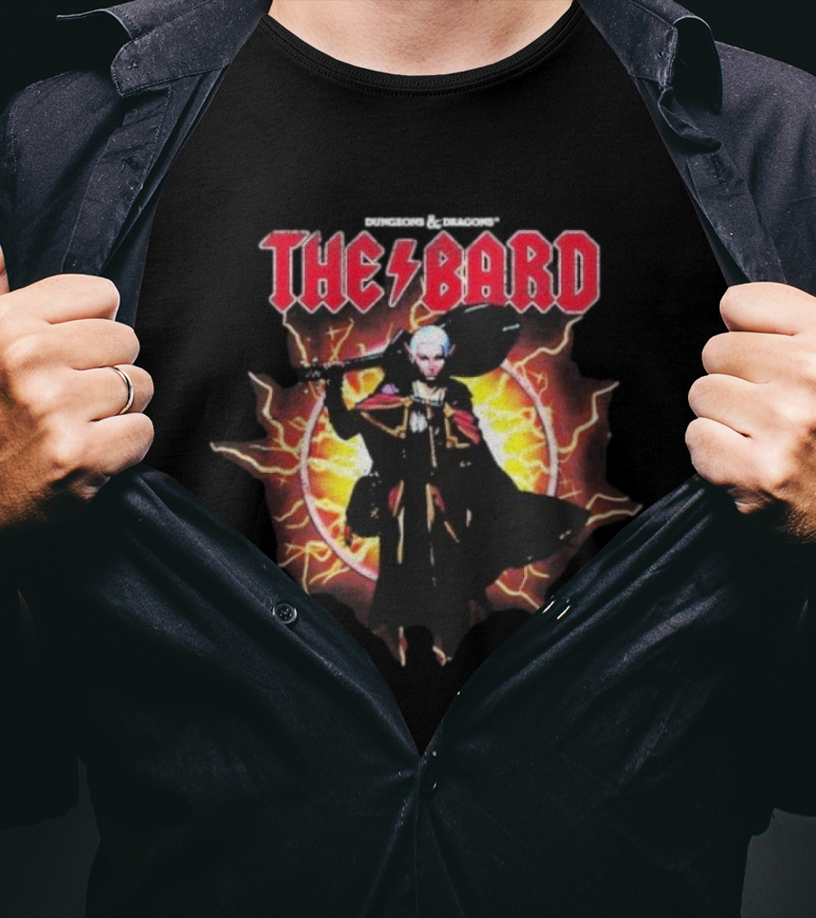 Dungeons & Dragons The Bard Metal Rock Lightning Storm Fantasy Character T-Shirt