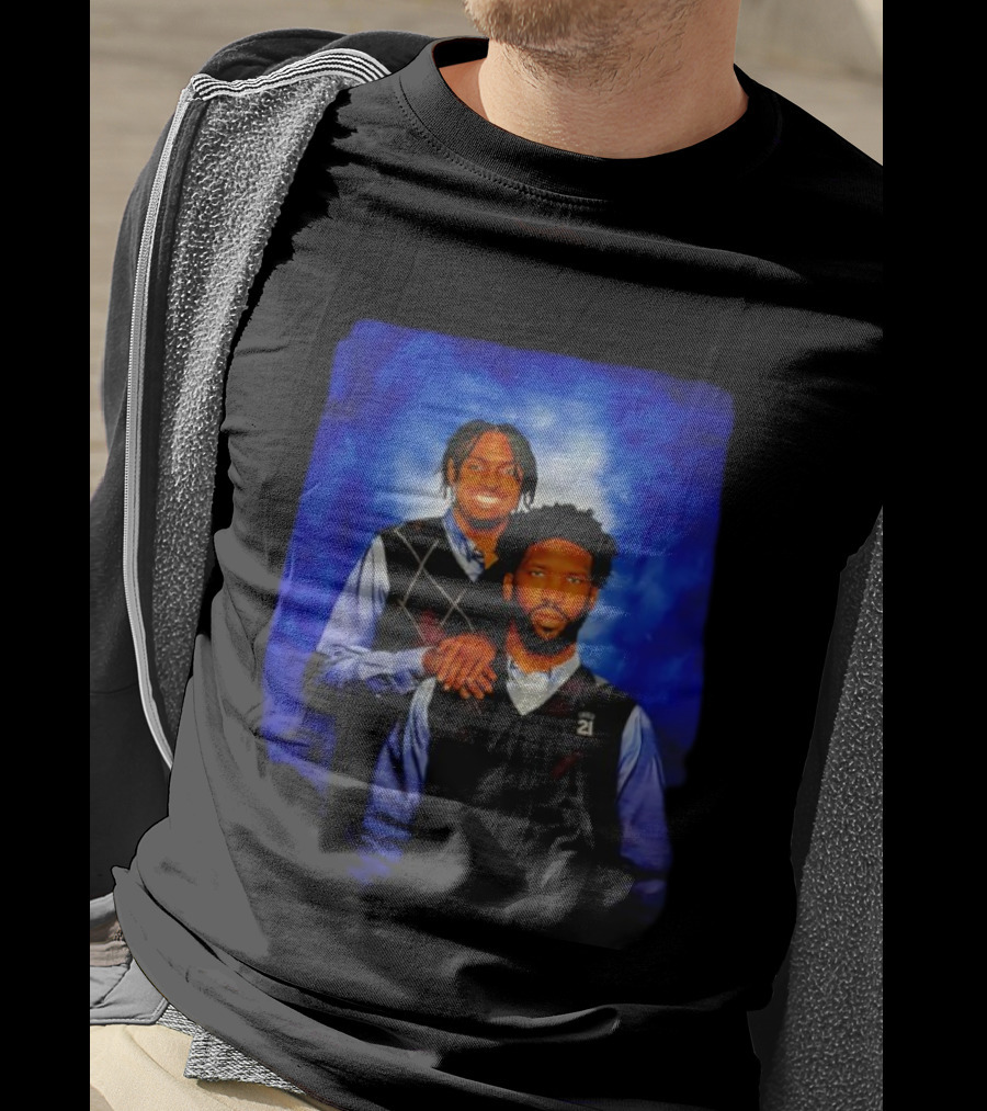 Joel Embiid Tyrese Maxey Philadelphia 21 Brothers 76ers Linen Vest T-Shirt