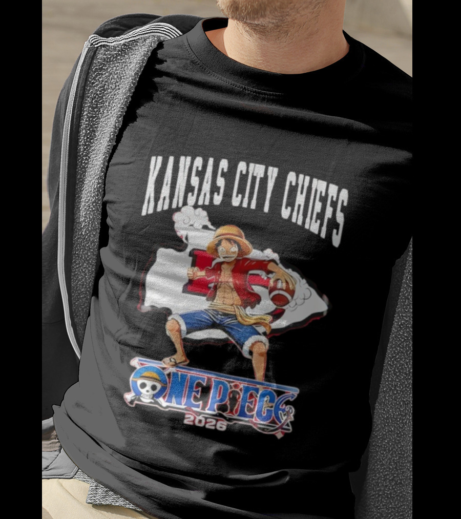 Kansas City Chiefs One Piece Luffy Football Crossover 2026 T-Shirt