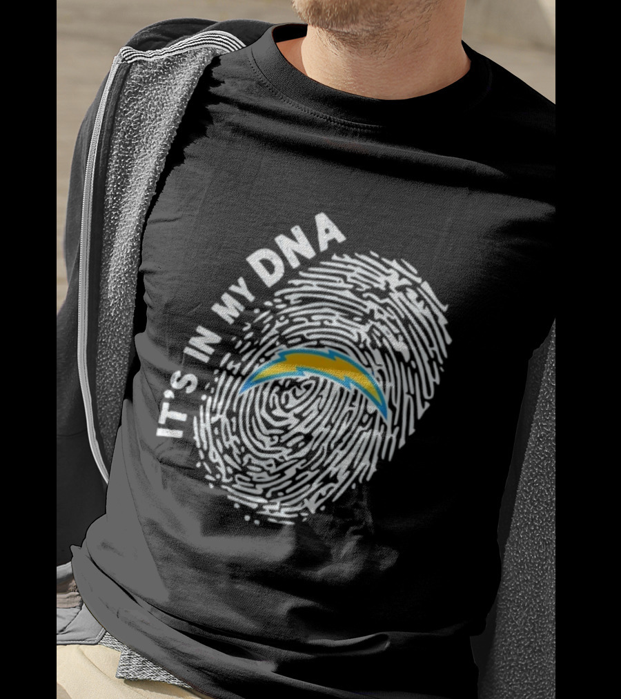 Los Angeles Chargers It's In My DNA Fingerprint Bolt T-Shirt