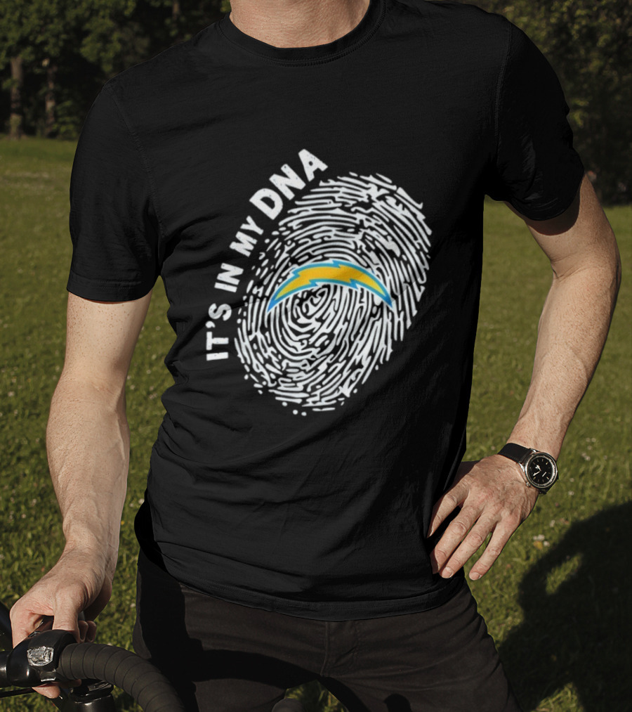 Los Angeles Chargers It's In My DNA Fingerprint Bolt T-Shirt