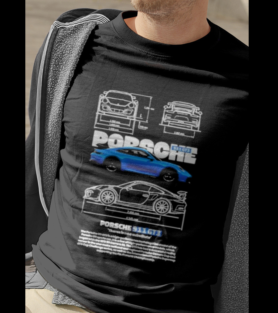 Porsche 911 GT3 Technical Blueprint Racing Excellence T-Shirt