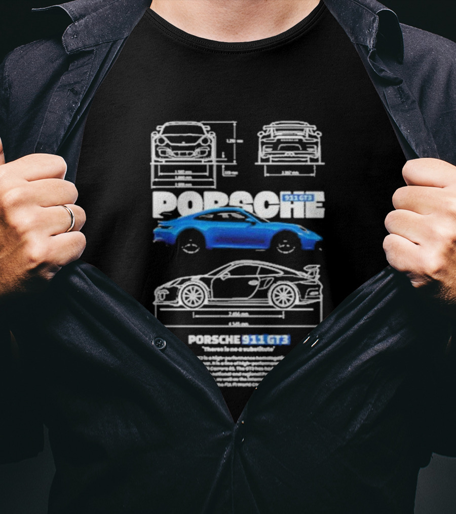 Porsche 911 GT3 Technical Blueprint Racing Excellence T-Shirt