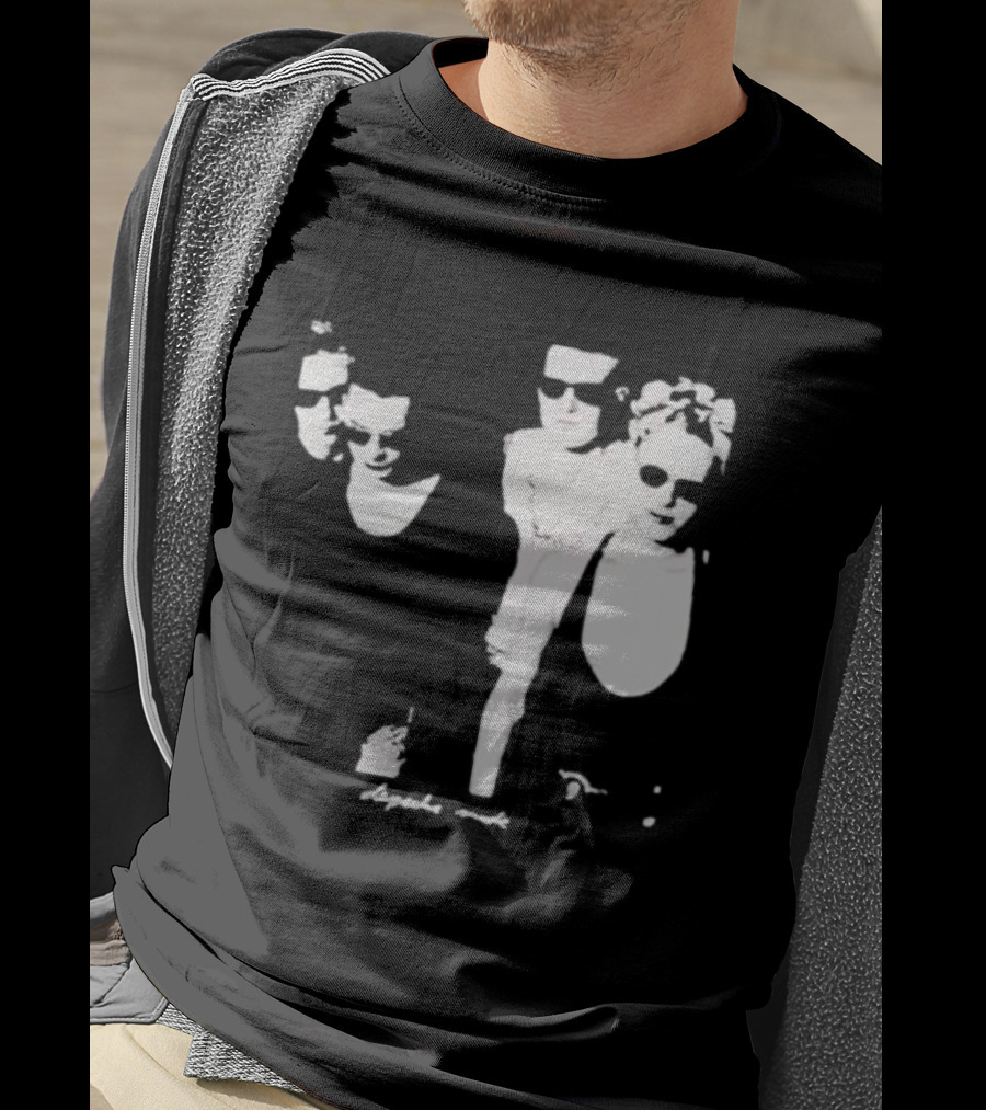 Public Laundry Depeche Mode Classic Band Members Black And White Sunglasses Style T-Shirt