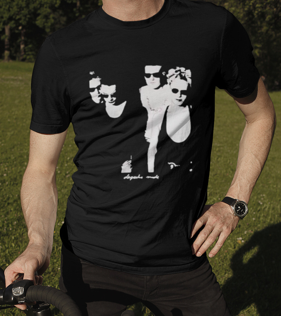 Public Laundry Depeche Mode Classic Band Members Black And White Sunglasses Style T-Shirt