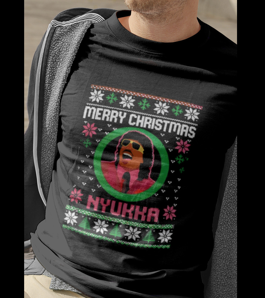 Merry Christmas Nyukka Festive Sweater Design T-Shirt