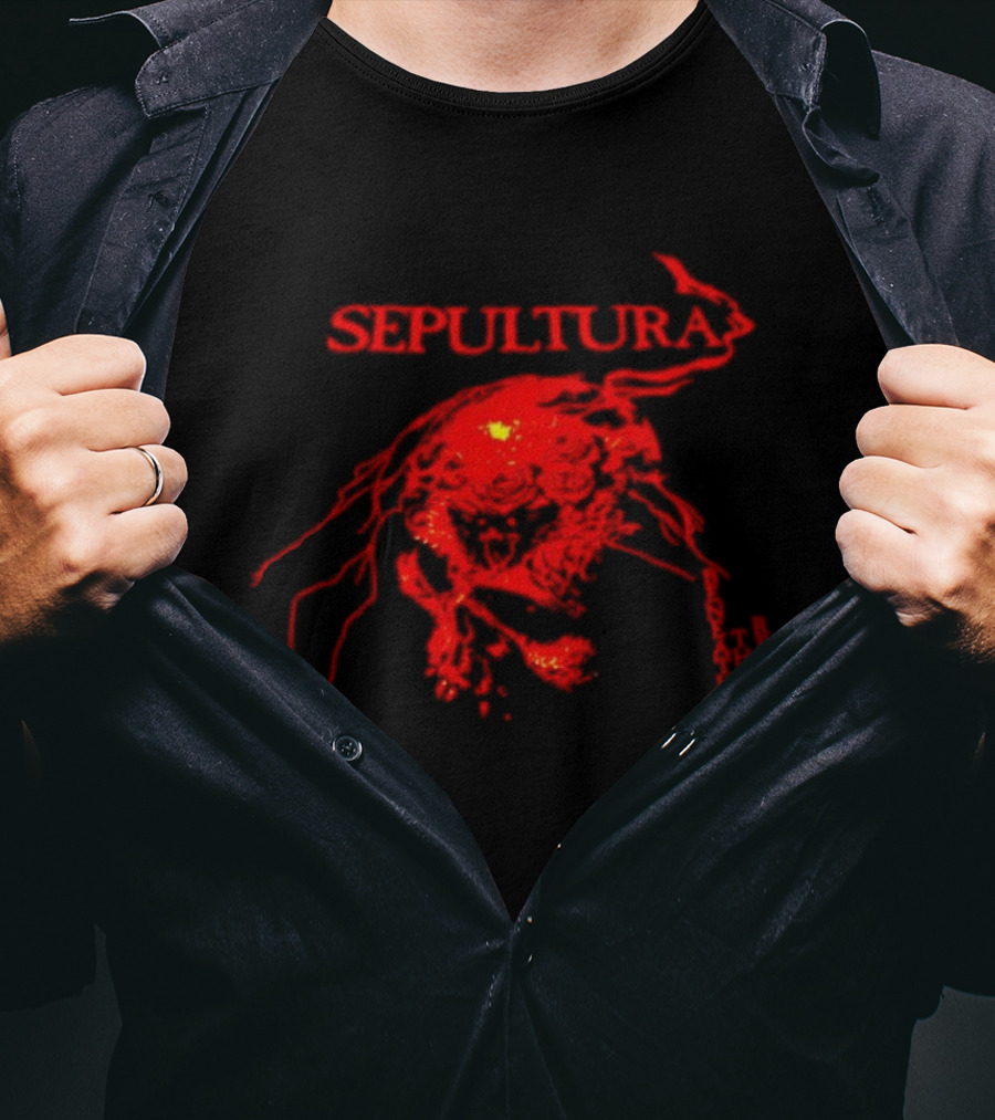 Sepultura Beneath The Remains Skull Artwork Red T-Shirt
