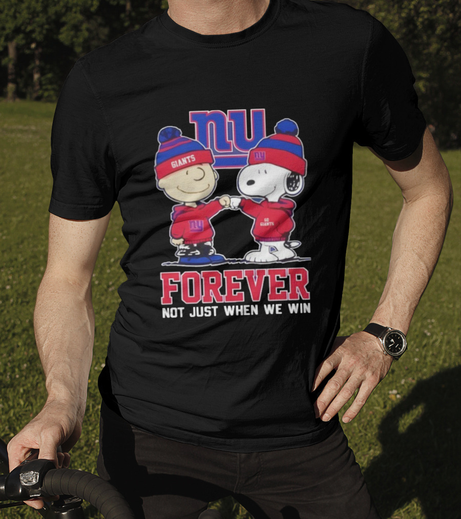 New York Giants Charlie Brown Snoopy Forever Not Just When We Win T-Shirt
