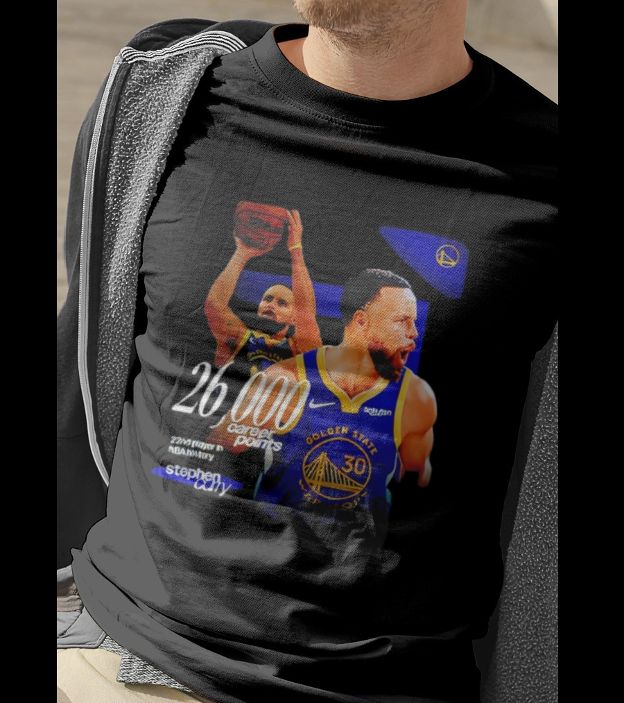 Stephen Curry Golden State Warriors 26000 Career Points 22nd NBA Player T-Shirt