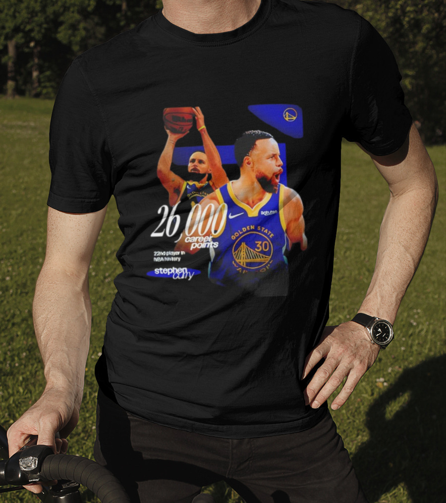 Stephen Curry Golden State Warriors 26000 Career Points 22nd NBA Player T-Shirt