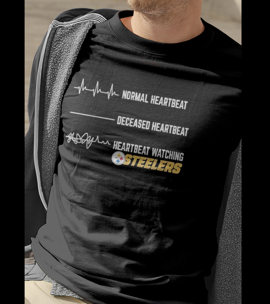 Normal Heartbeat Deceased Heartbeat Heartbeat Ing Steelers T-Shirt