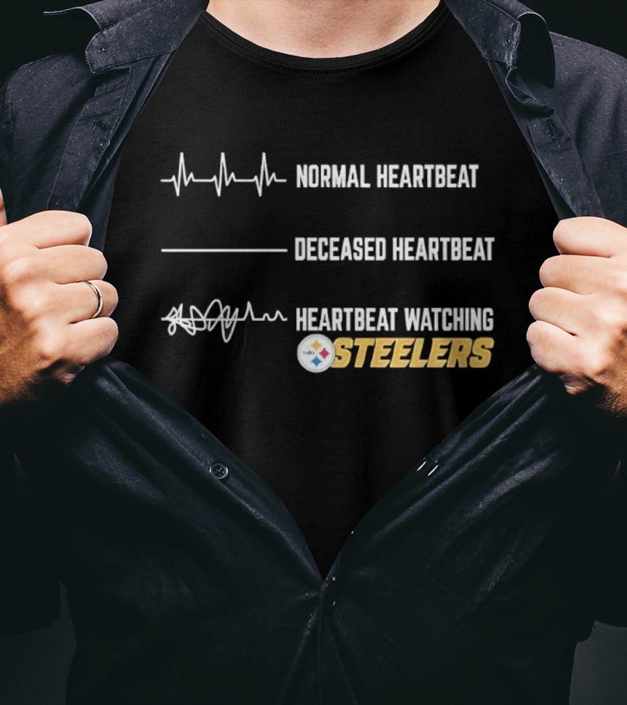 Normal Heartbeat Deceased Heartbeat Heartbeat Ing Steelers T-Shirt