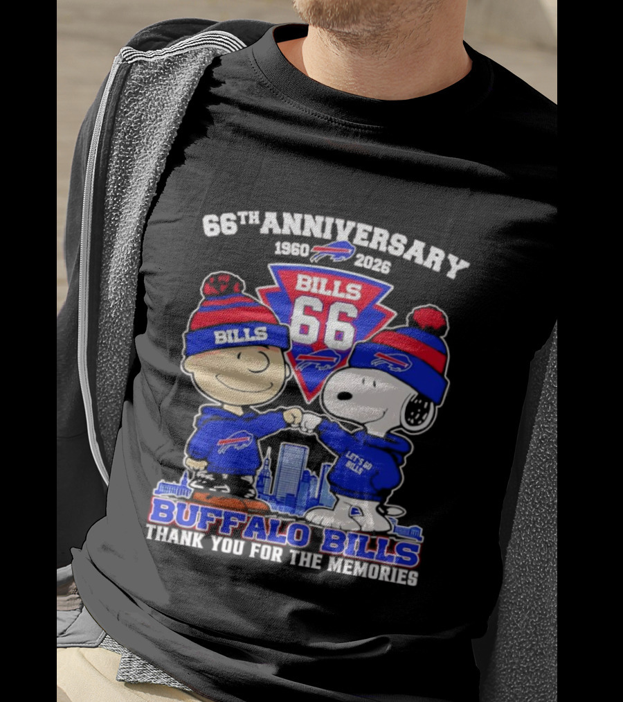 Peanuts Buffalo Bills 66th Anniversary 1950-2023 Thank You For The Memories T-Shirt