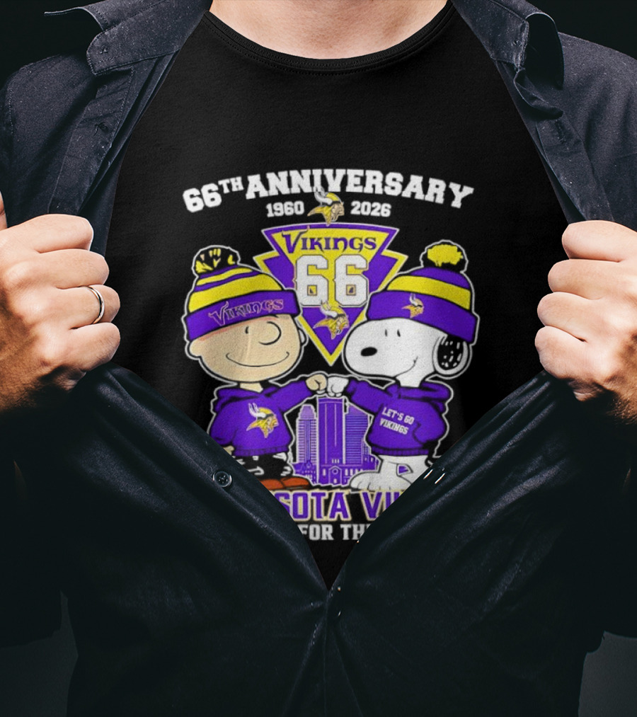 Peanuts Minnesota Vikings 66th Anniversary 1961-2023 Thank You For The Memories T-Shirt