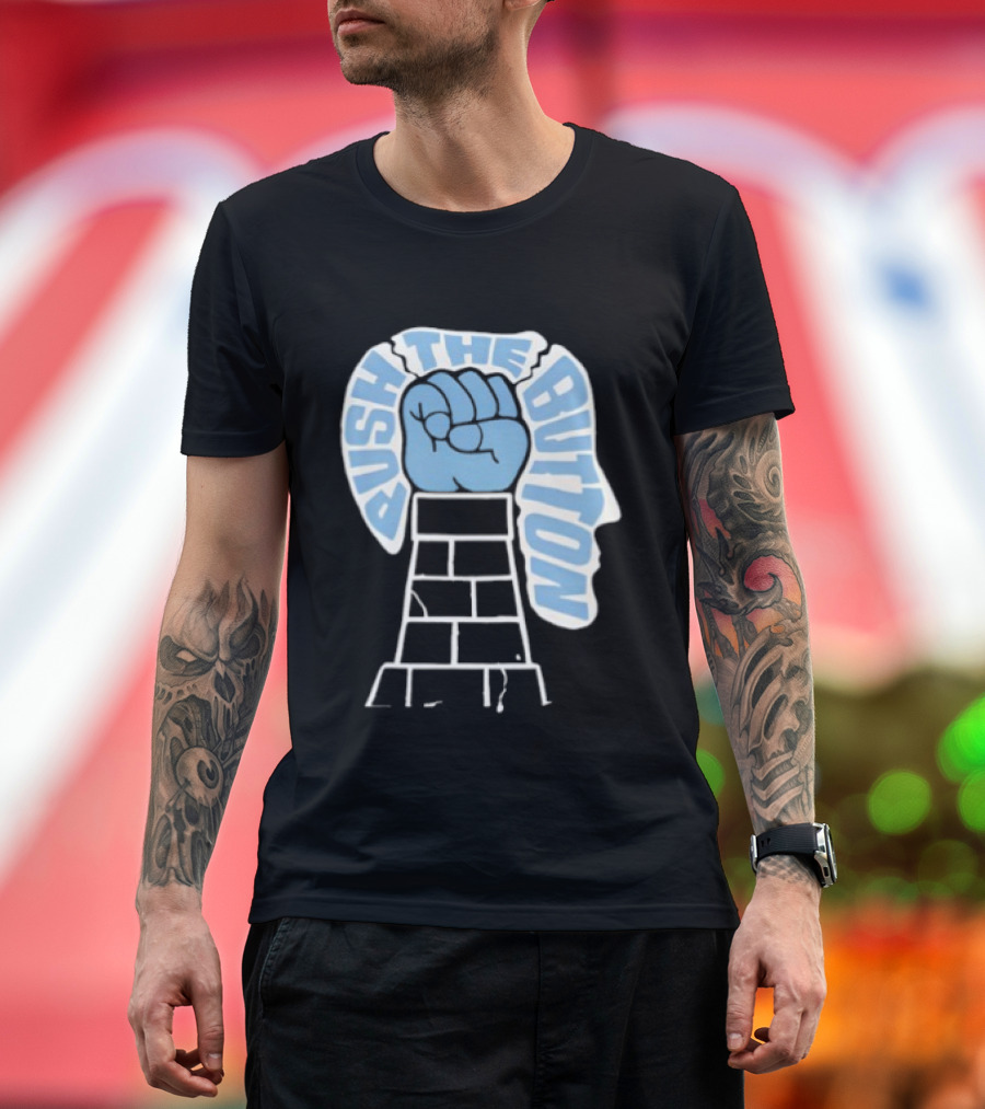 Push The Button Fist Tower Iconic Print T-Shirt