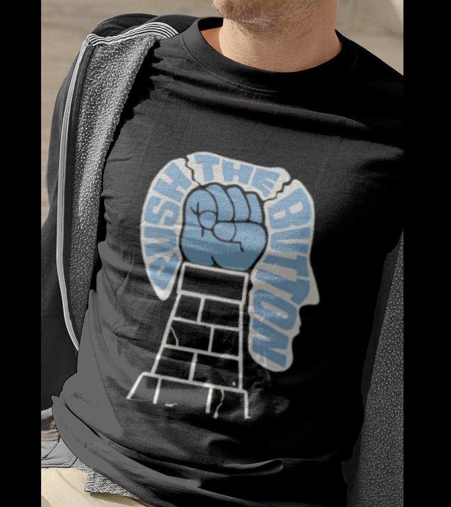 Push The Button Fist Tower Iconic Print T-Shirt